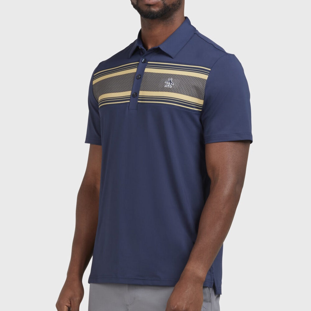 Original Penguin Golf Shirt Jack s Stripe CB Polo Black Iris AW23