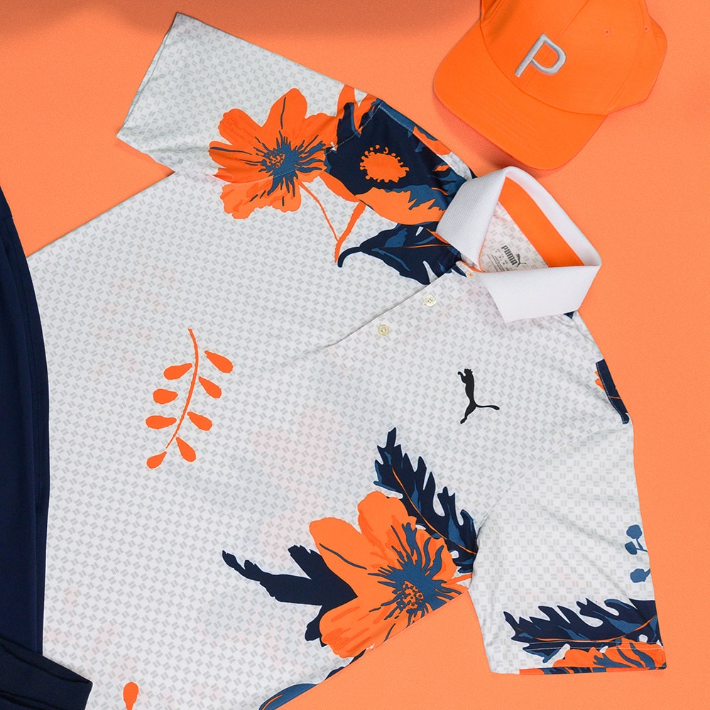 PUMA Golf Shirt - MATTR Terrance Polo - Rickie Orange AW24