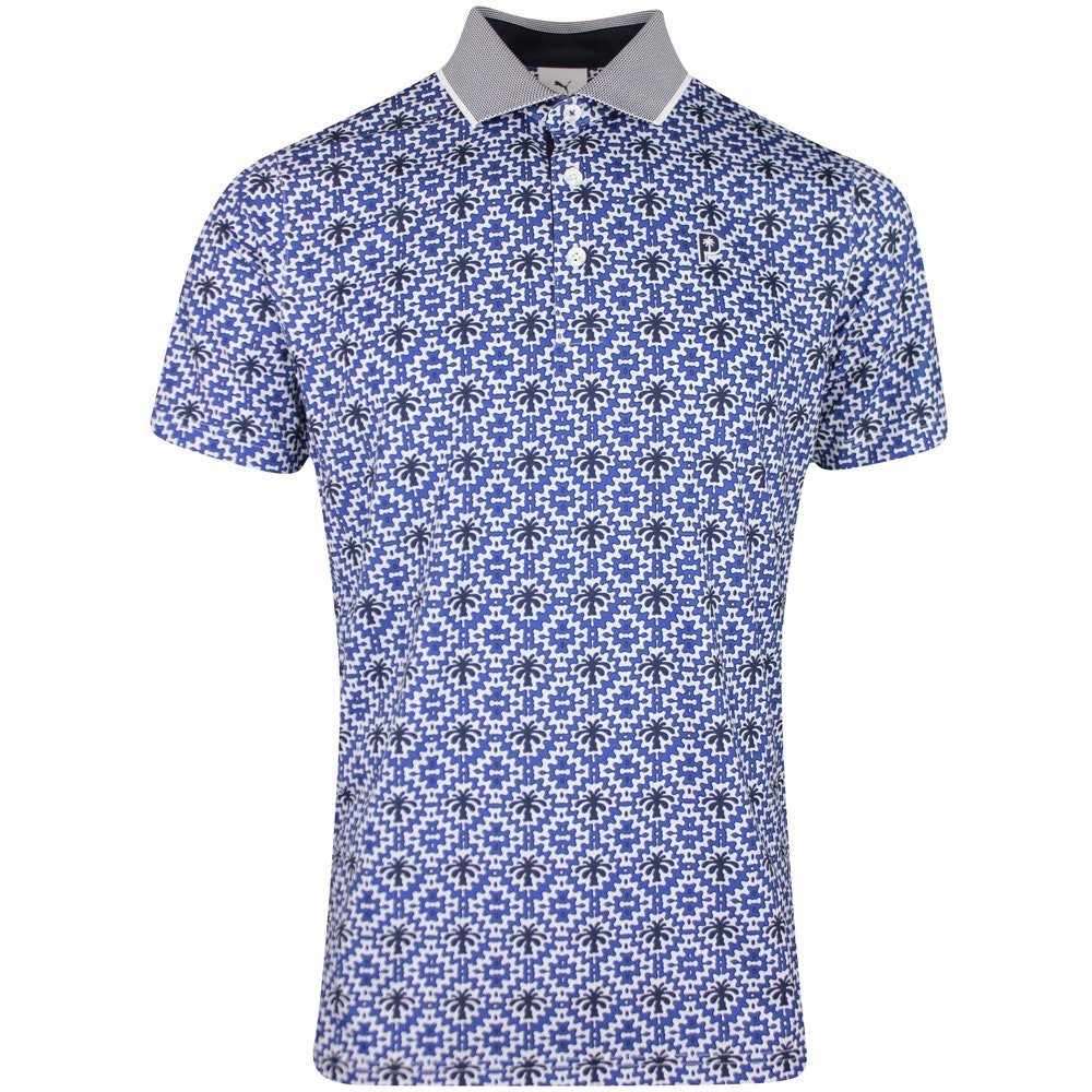 PUMA Golf Shirt - QUIET GOLF Paisley Polo - Deep Forest SS24