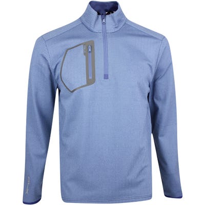 RLX Golf Pullover - Brushback Tech Jersey - Blue Herringbone AW22