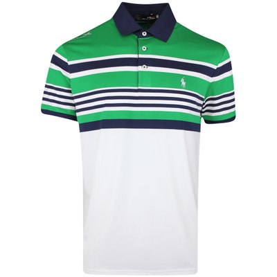 RLX Golf Shirt - PP Block Stripe Tour Pique - Cruise Green SS23