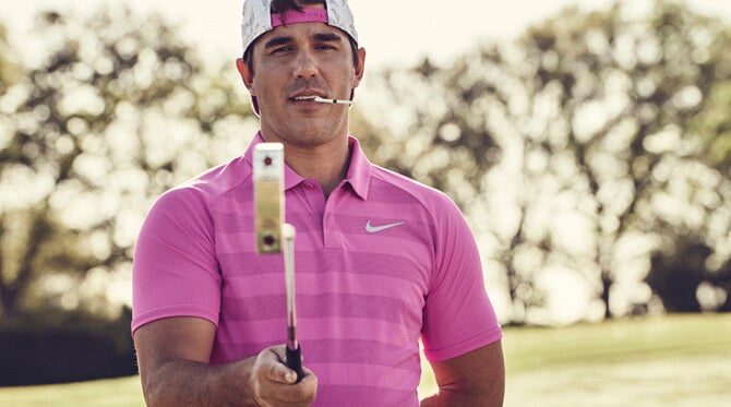 pink golf shirt