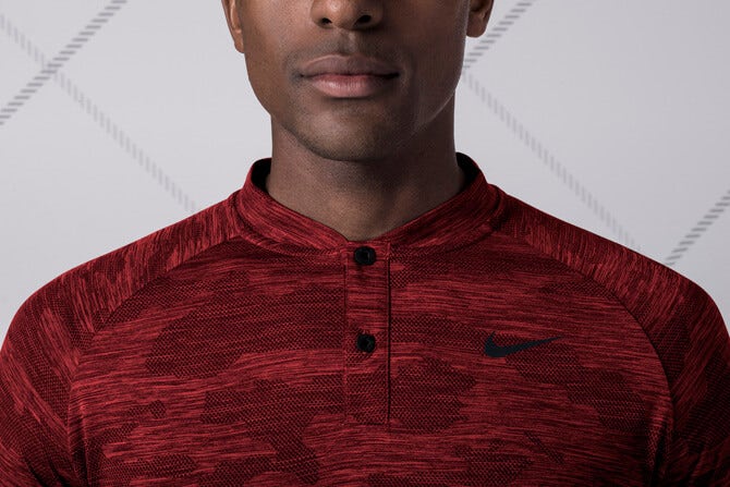 Nike-TW-Golf-Clothing-Red-Camo-Shirt