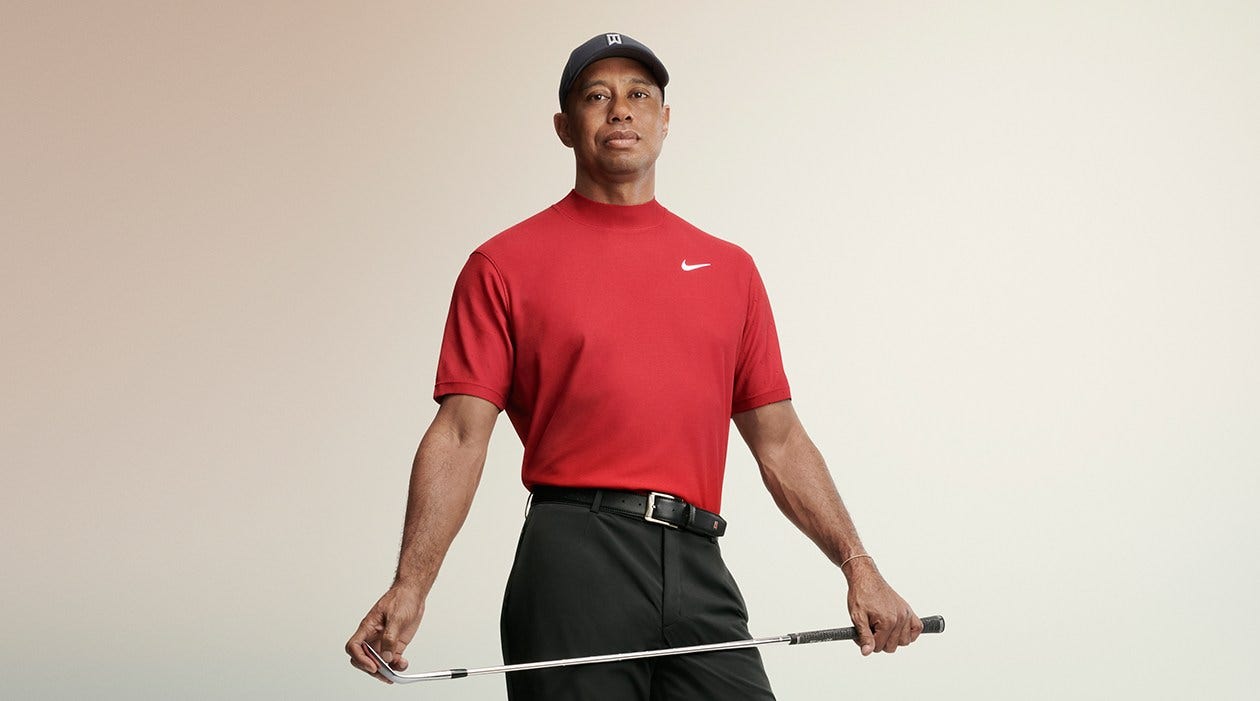 Nike Tiger Woods Sunday Red Mock Neck Golf Shirt