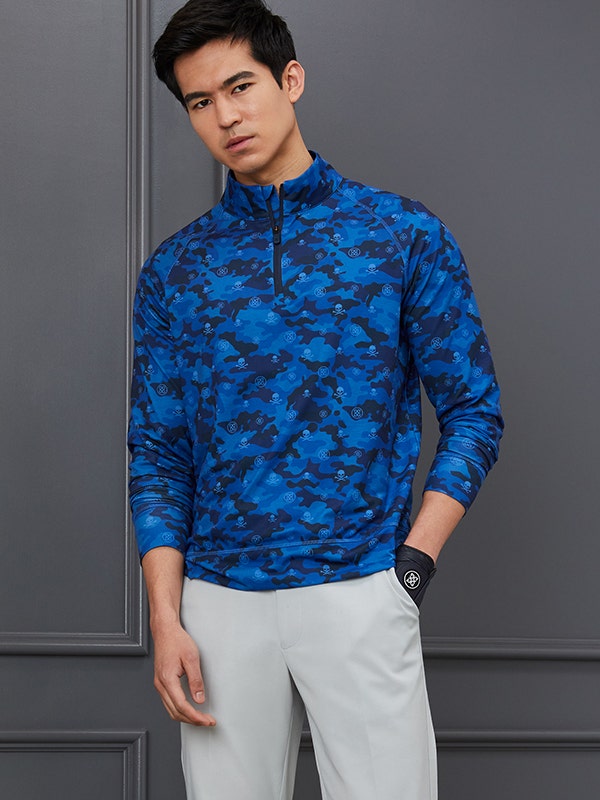 G Fore Golf Pullover Icon Camouflage Blue