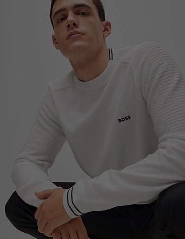 Hugo Boss Golf Knitwear White Crew Neck Jumper