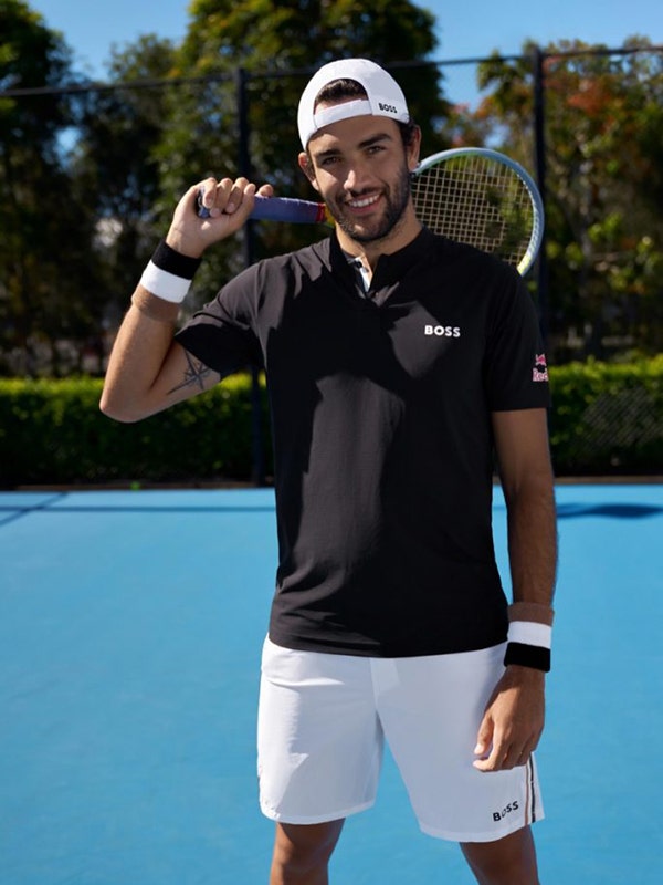 BOSS MATTEO BERRETTINI BLACK TEE SHIRT TENNIS