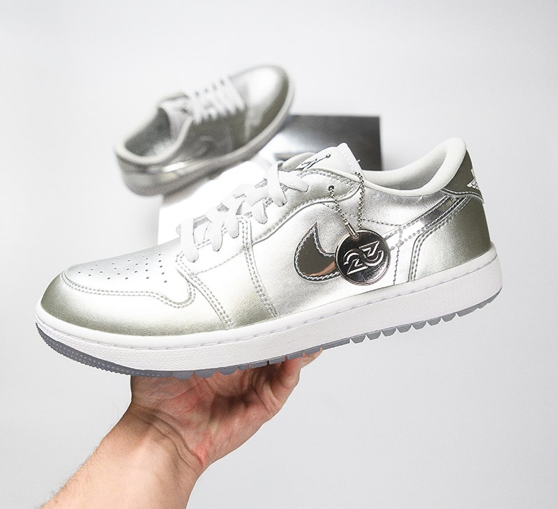 Nike Air Jordan 1 Low G Golf Shoes Metallic Silver NRG