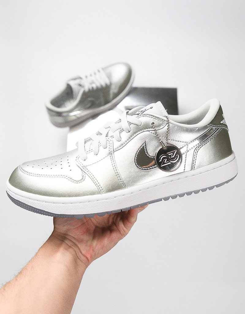 Nike Air Jordan 1 Low G Golf Shoes Metallic Silver NRG