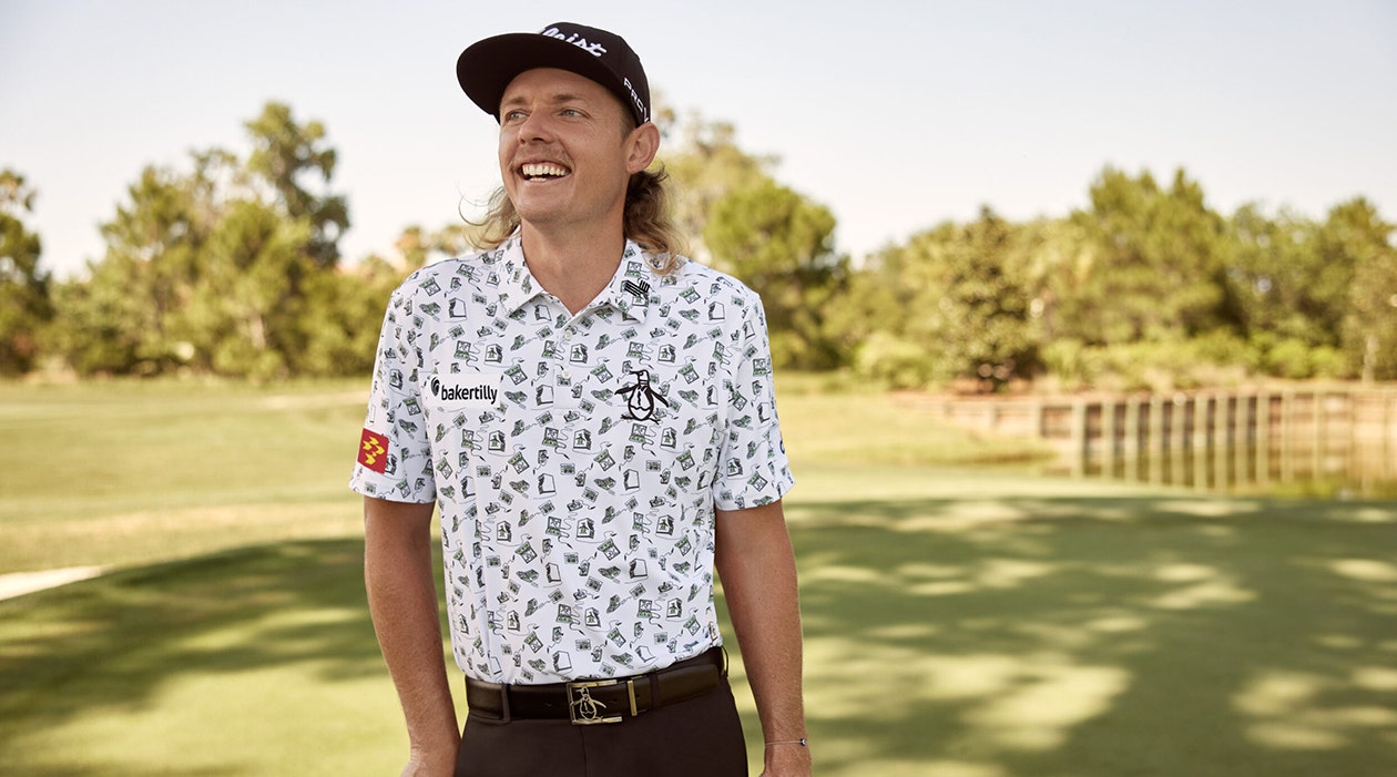 Original Penguin Tour Arcade Print Golf Shirt Cam Smith