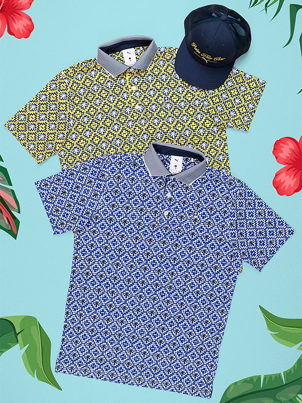 PUMA Palm Tree Crew Tile Print PTC Polo
