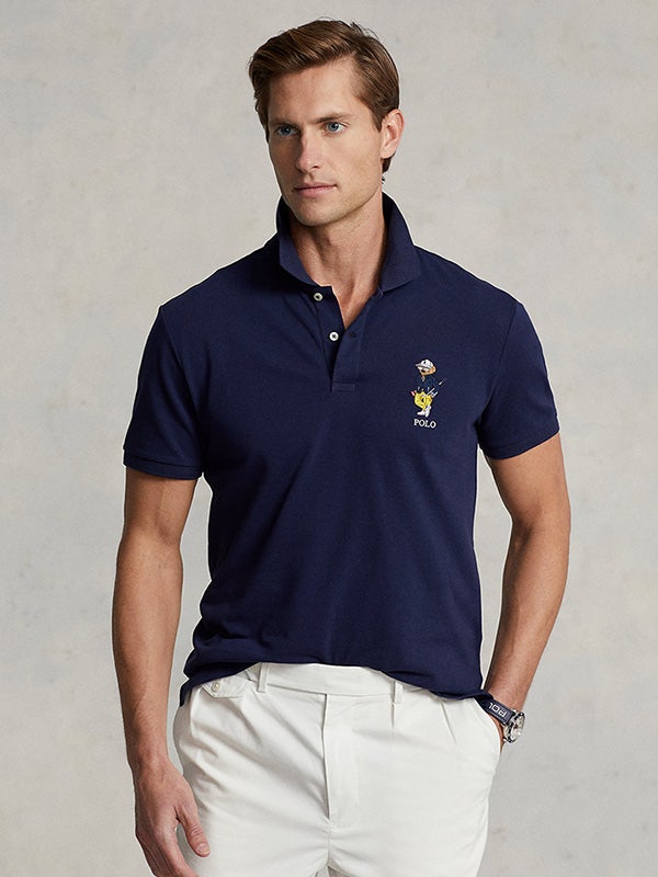 RALPH LAUREN NAVY POLO SHIRT PIQUE POLO BEAR
