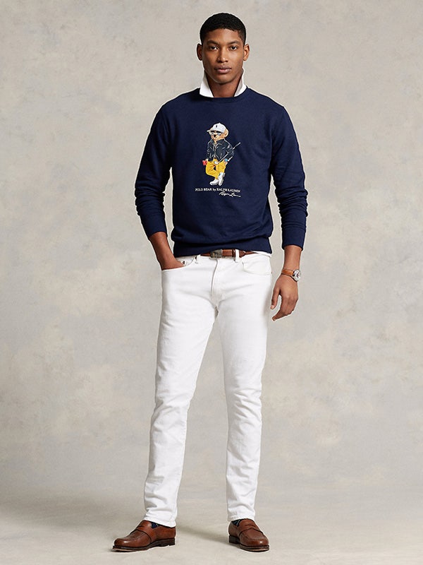 RL POLO BEAR LOGO CREW NECK GOLF SWEATER