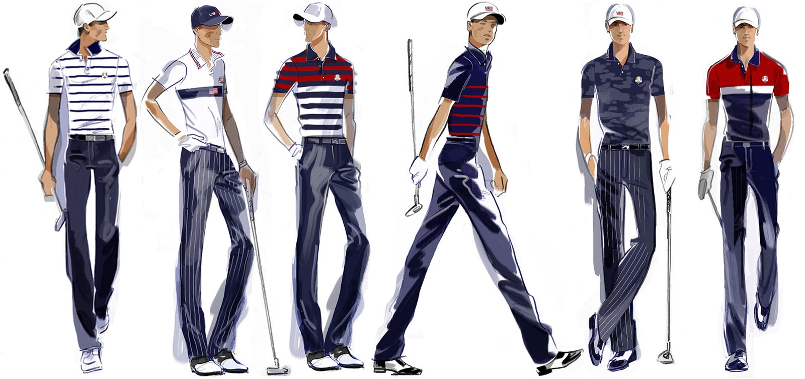 Ryder Cup Team USA Uniforms Ralph Lauren Sketch Outfits