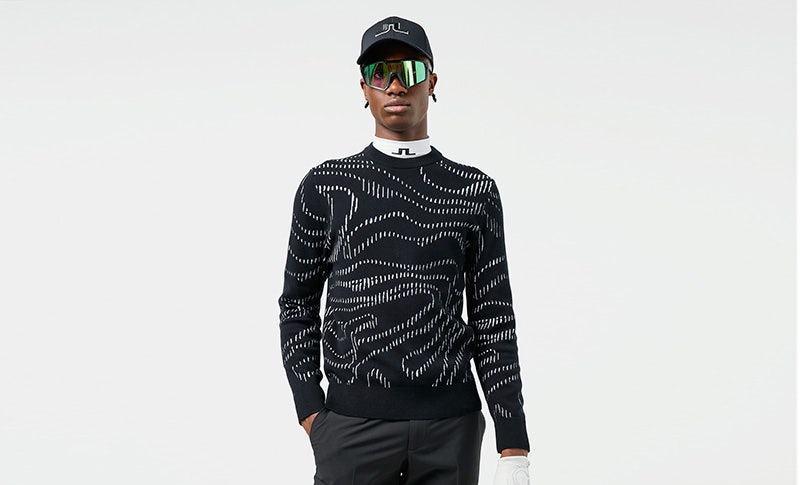 J Lindeberg Statement Print Golf Sweater Swirl